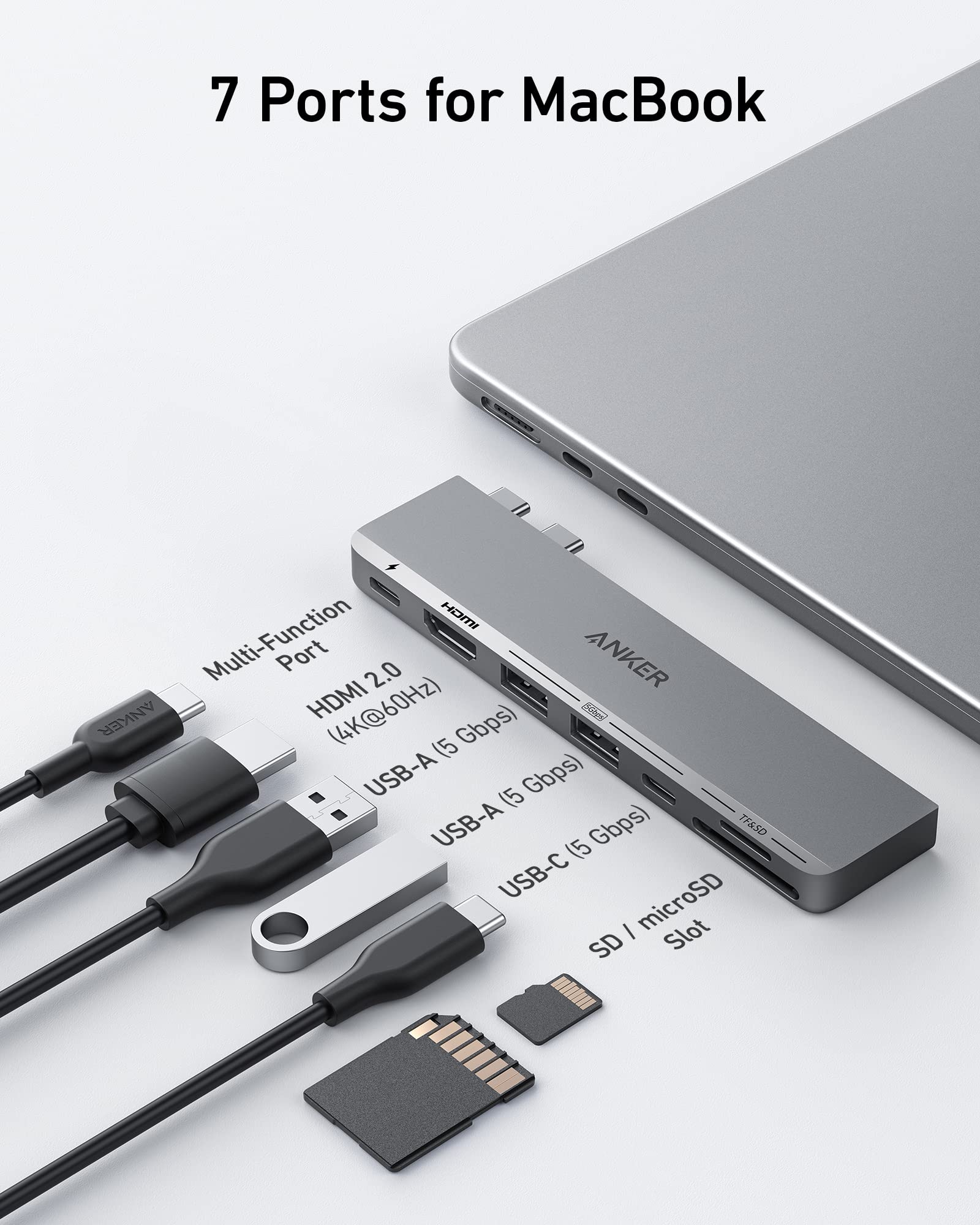Anker 547 USB-C Hub (7-in-2, for MacBook) - Image 2