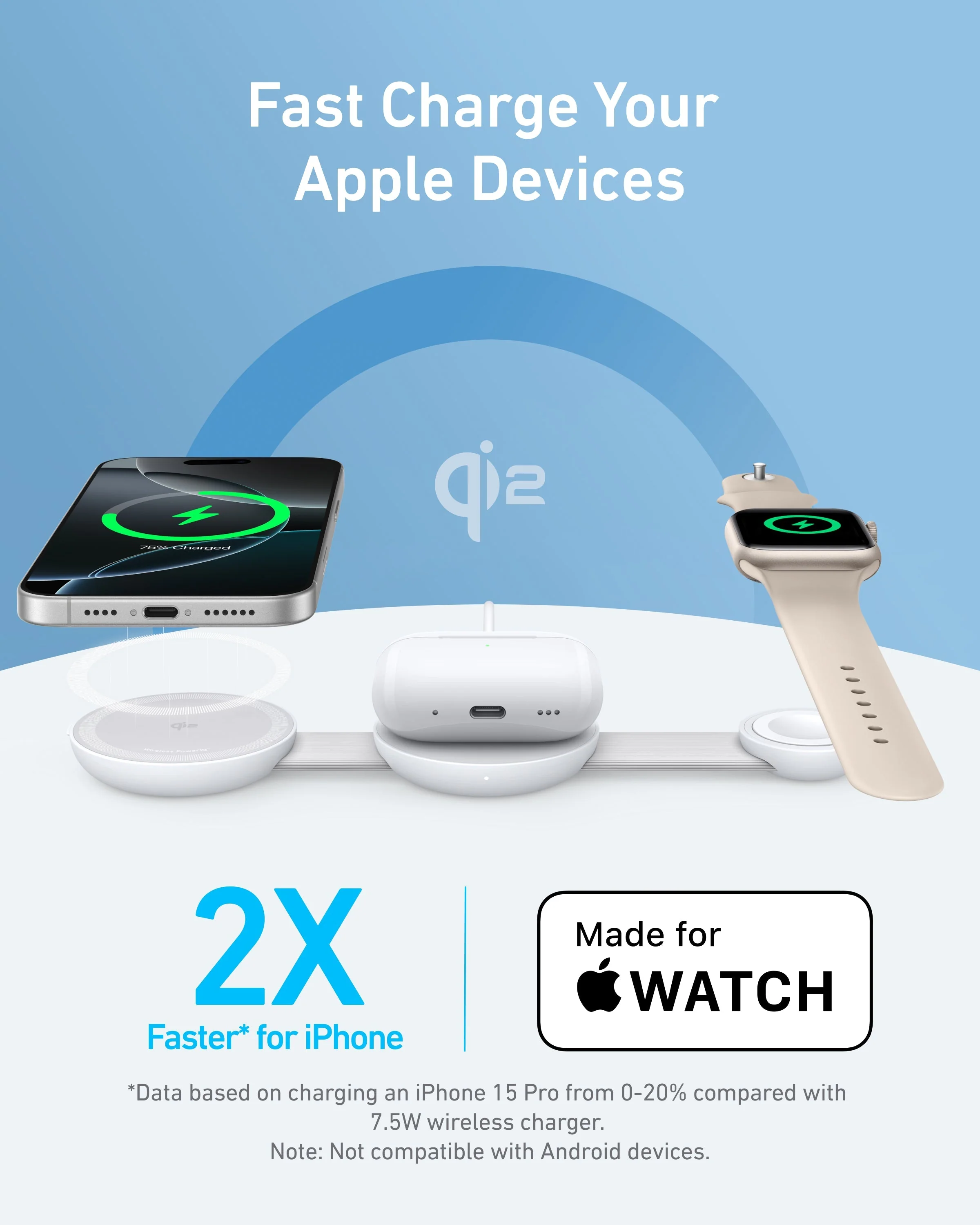 Anker MagGo Wireless Charging Station (3-in-1, Foldable Pad) - Image 12