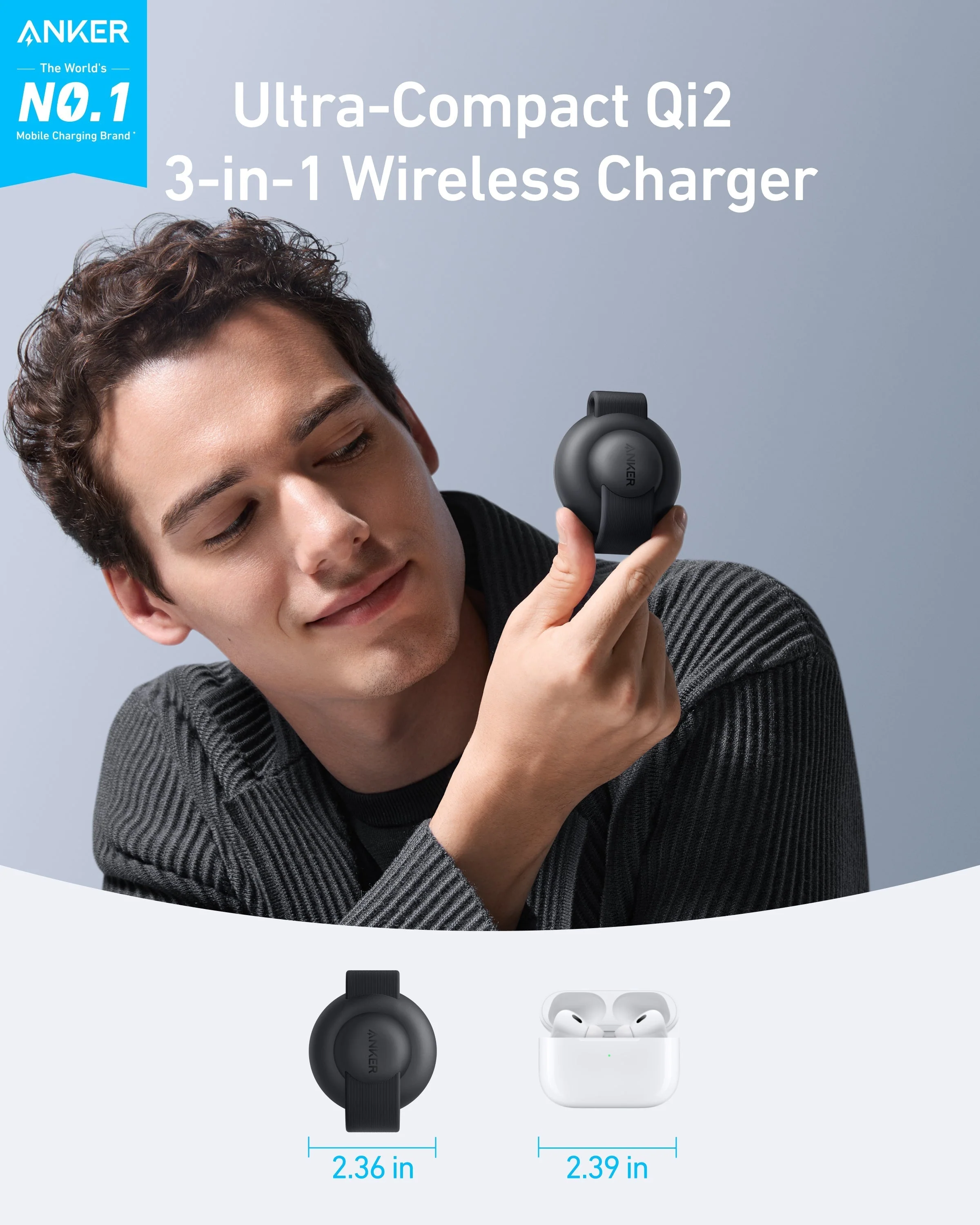 Anker MagGo Wireless Charging Station (3-in-1, Foldable Pad) - Image 3