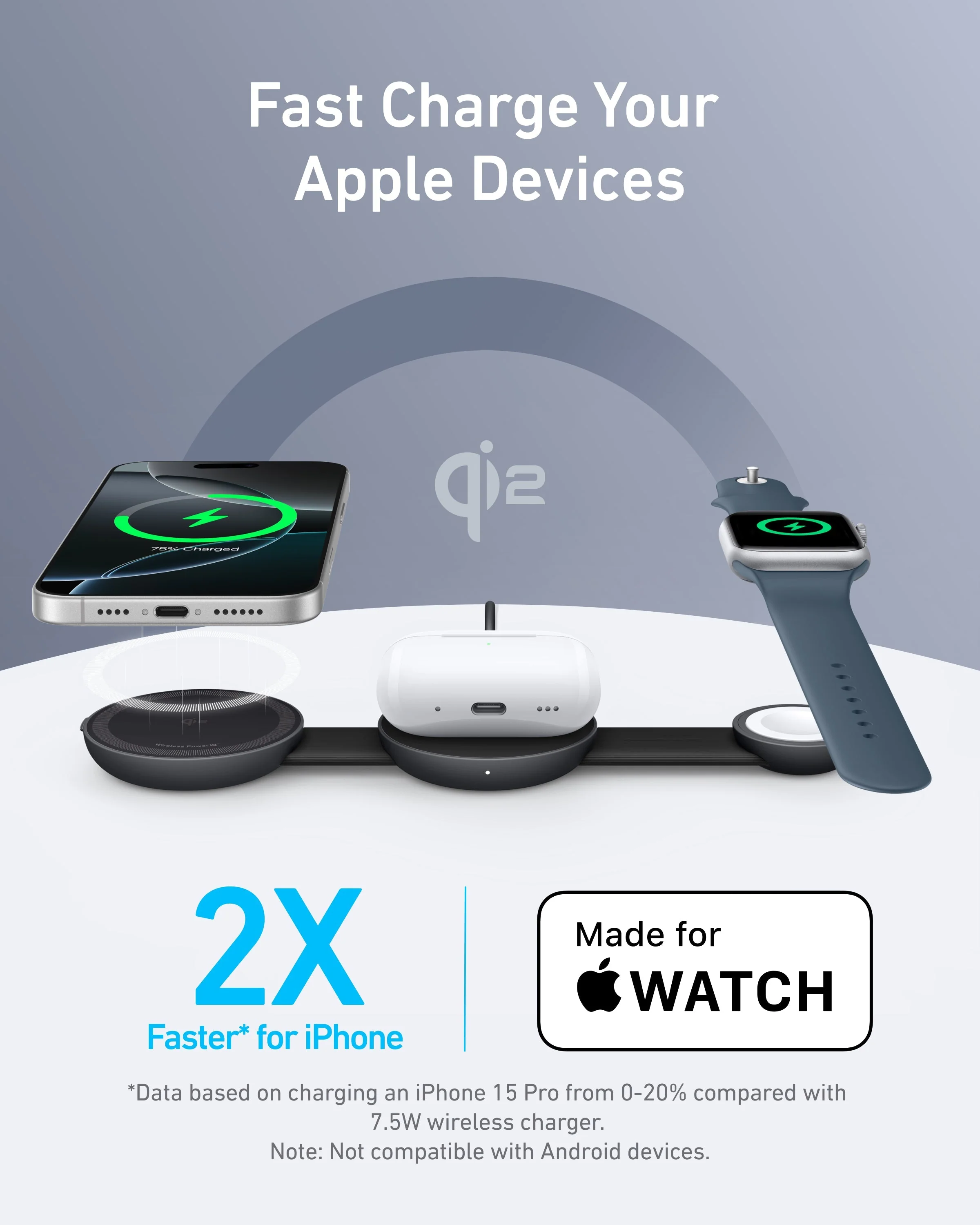 Anker MagGo Wireless Charging Station (3-in-1, Foldable Pad) - Image 4