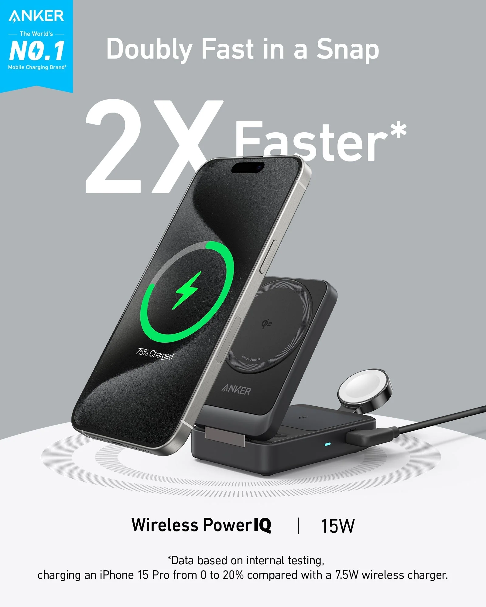 Anker MagGo Wireless Charging Station (Foldable 3-in-1) - Image 13