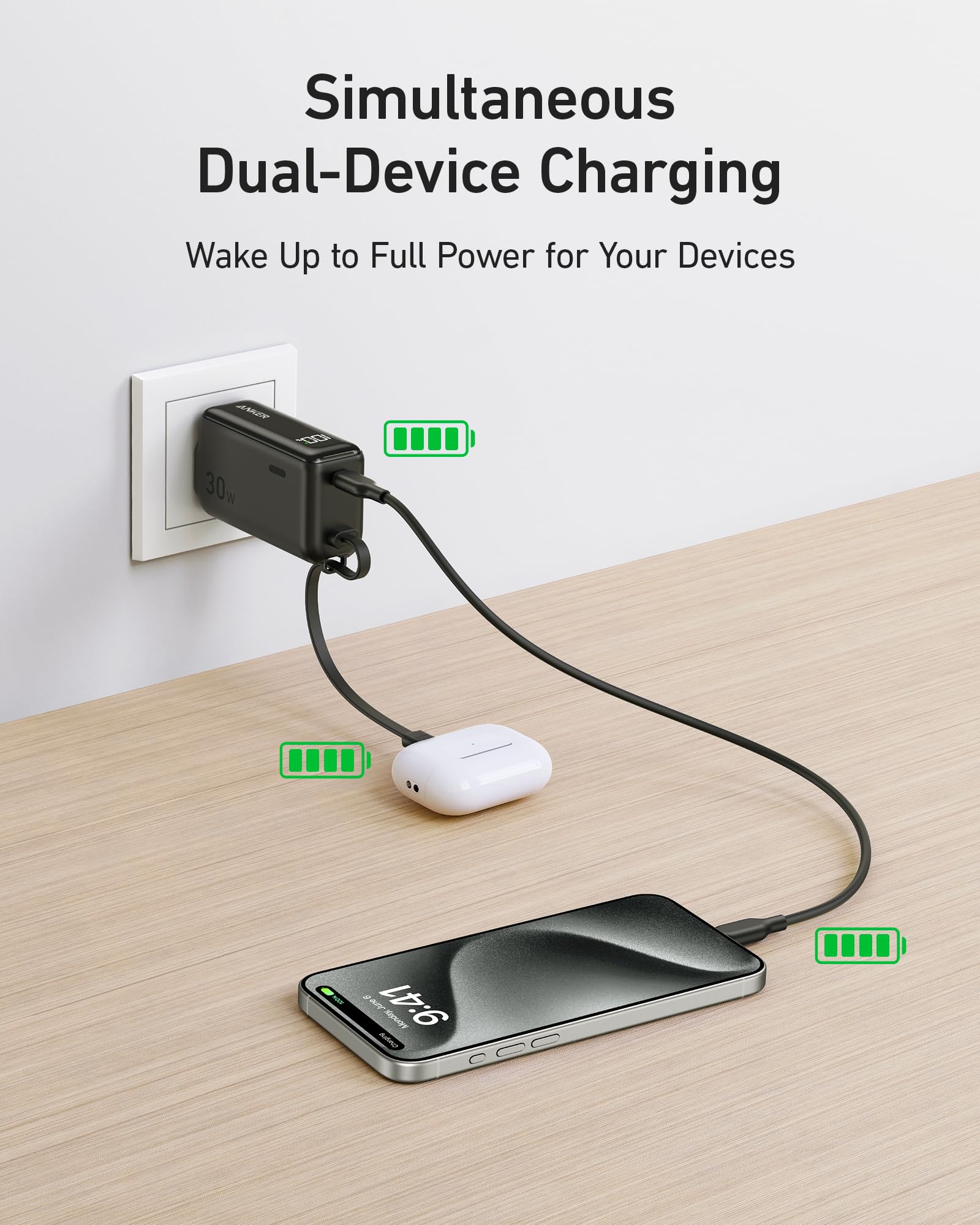 Anker Power Bank (30W, 5k, Fusion, Built-In USB-C Cable) - Image 12