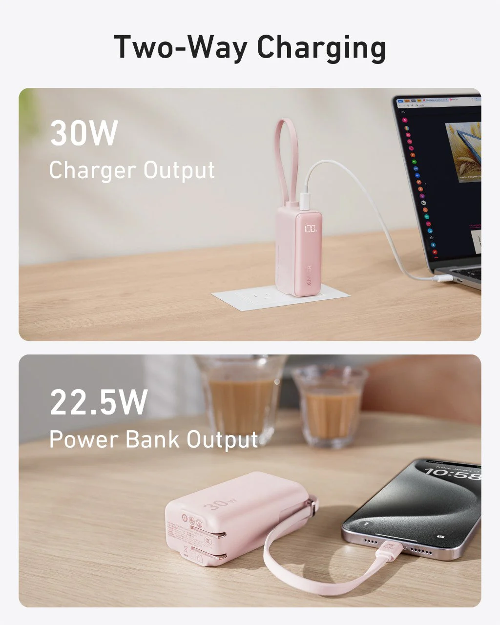 Anker Power Bank (30W, 5k, Fusion, Built-In USB-C Cable) - Image 25