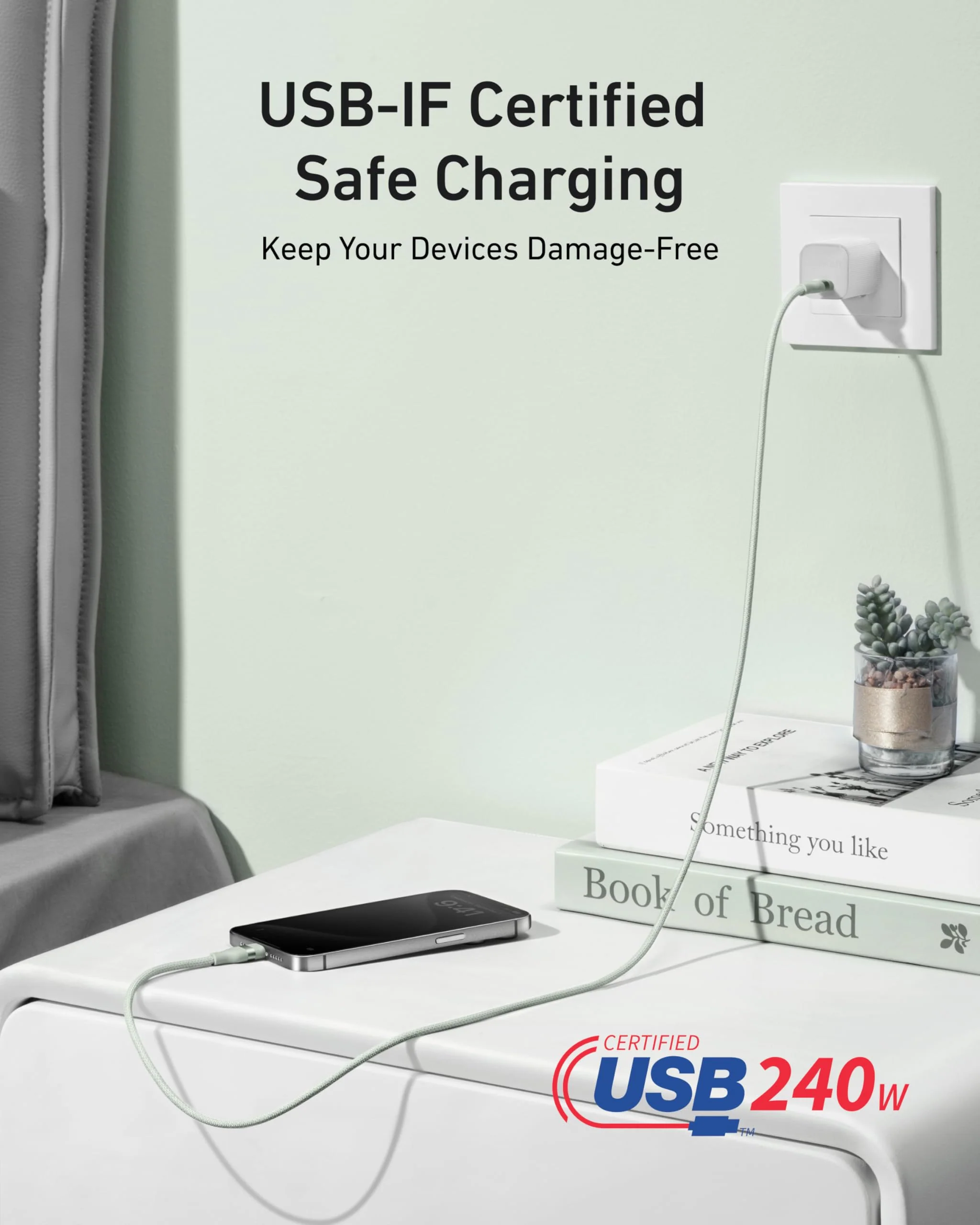 Anker USB-C to USB-C Cable (3 ft / 6 ft, 240W, Upcycled-Braided) - Image 24