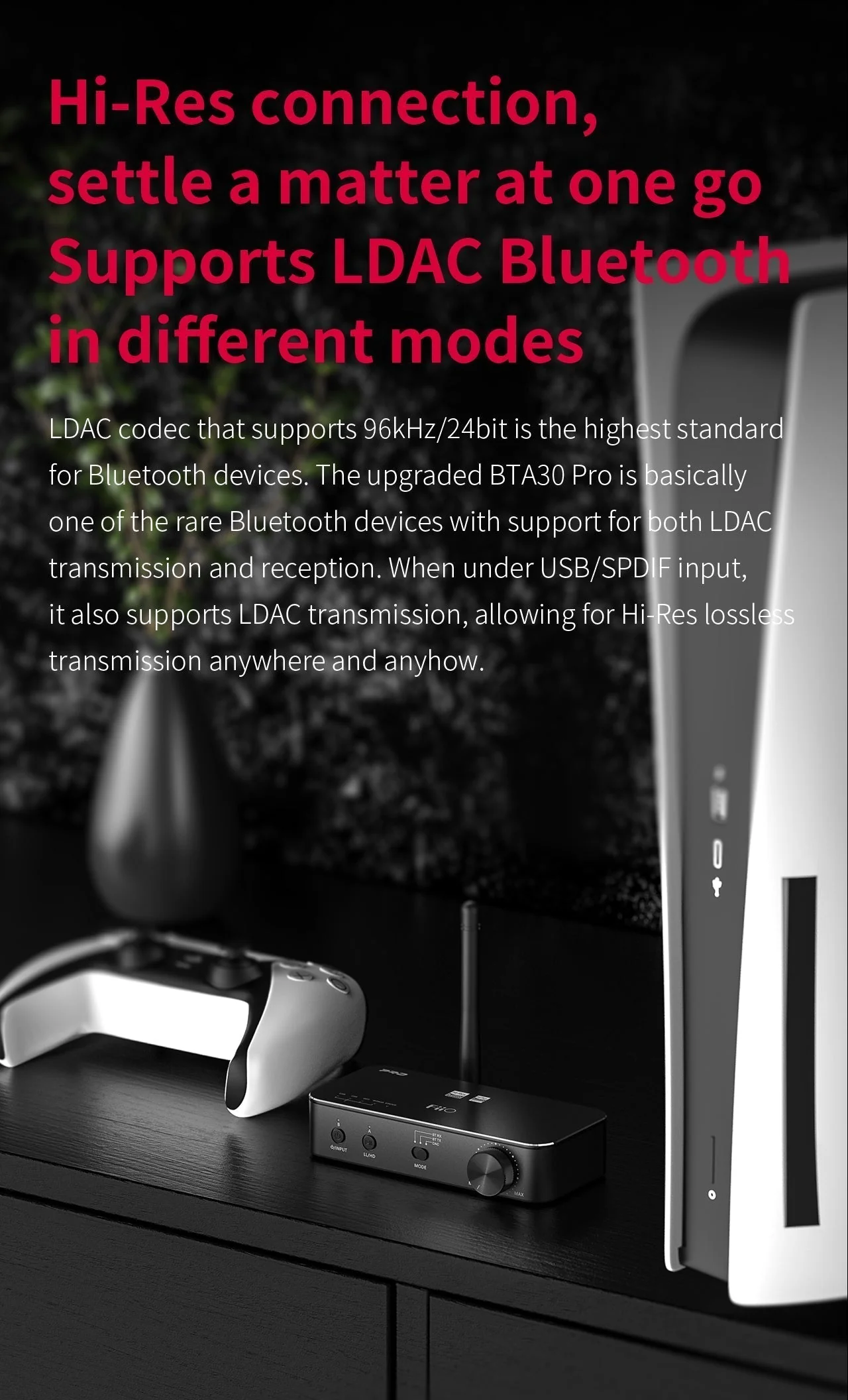 FiiO BTA30 Pro Hi-Fi Bluetooth Transceiver (Apos Certified) - Image 6