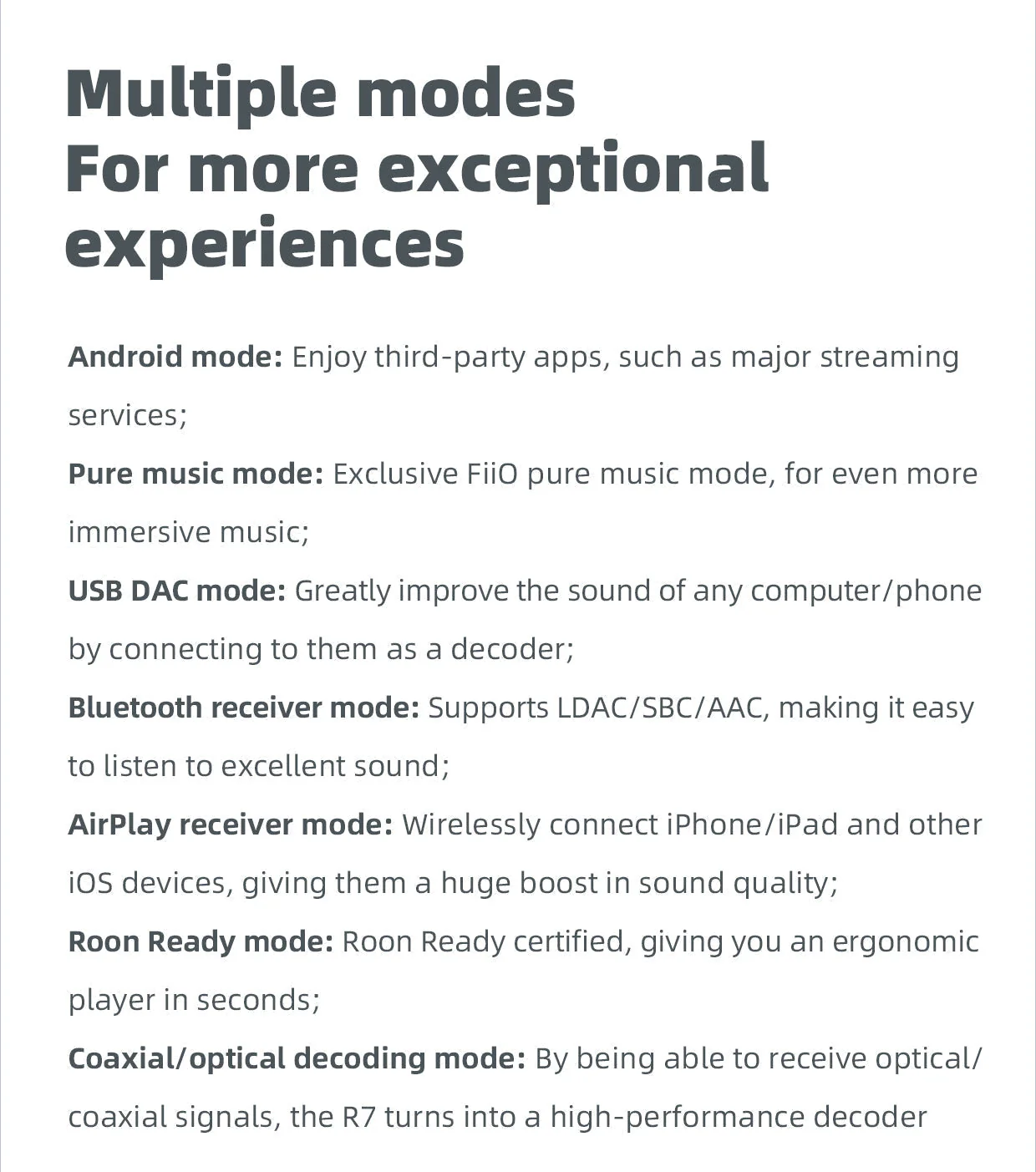 FiiO R7 Desktop HIFI Center/Transmitter/Streamer/Decoder/Amp/Pre-amp All-in-One Unit (Apos Certified) - Image 11