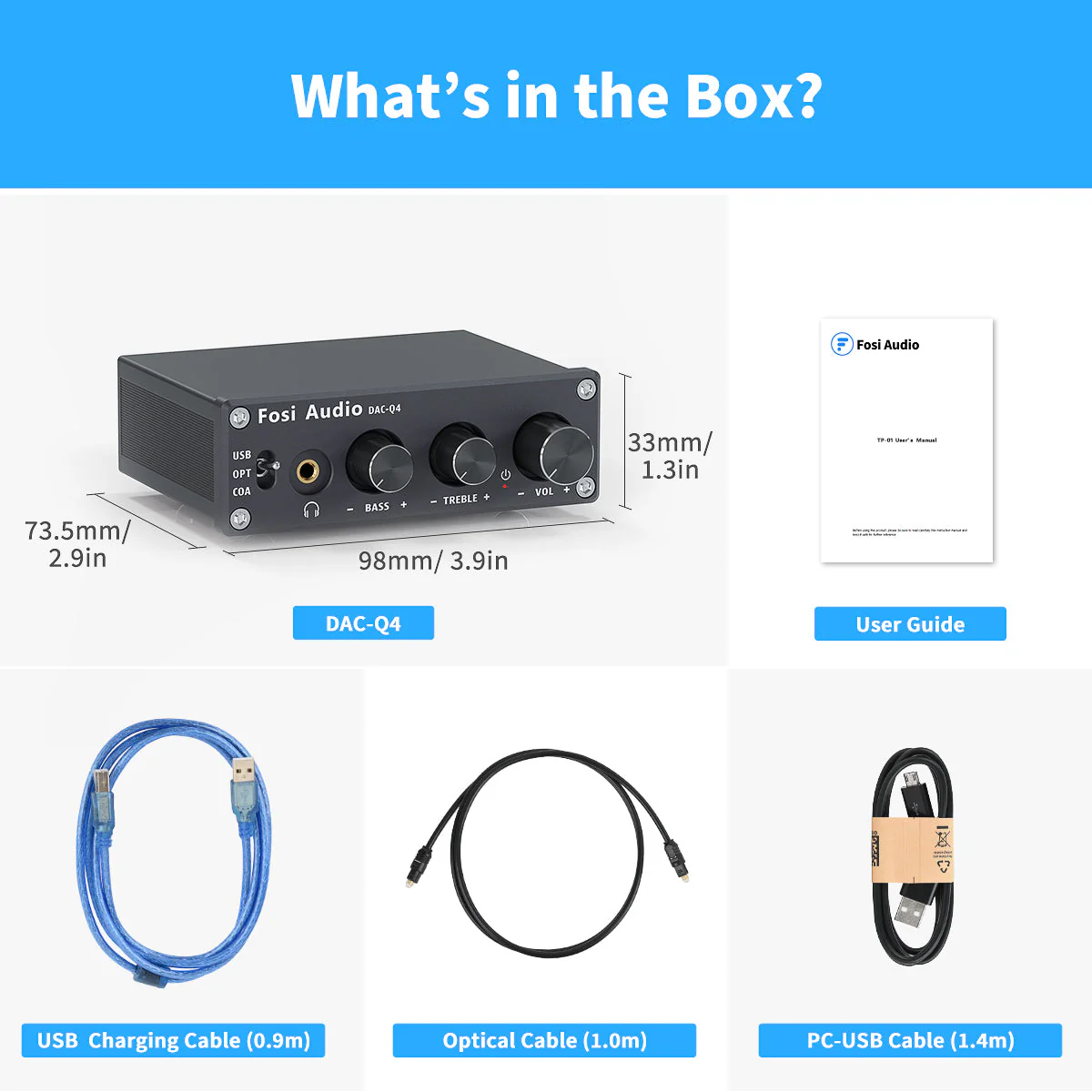 Fosi Audio Q4 Mini Stereo Gaming DAC & Headphone Amplifier Audio - Image 9
