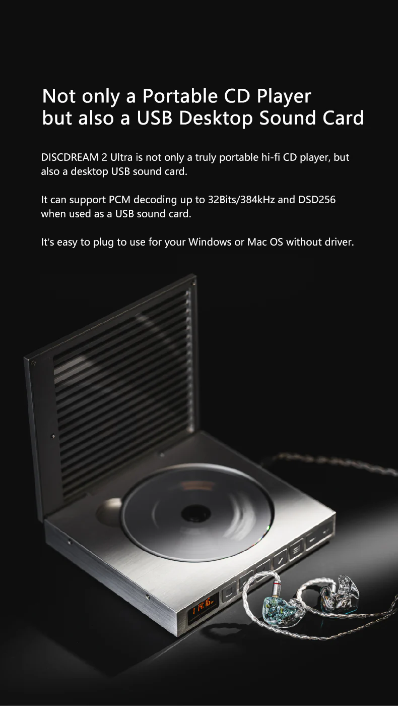 Moondrop Discdream 2 Ultra Portable HiFi CD Player - Image 12