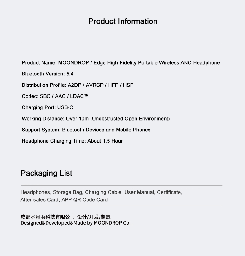 Moondrop Edge High-Fidelity Portable Wireless ANC Headphone - Image 17