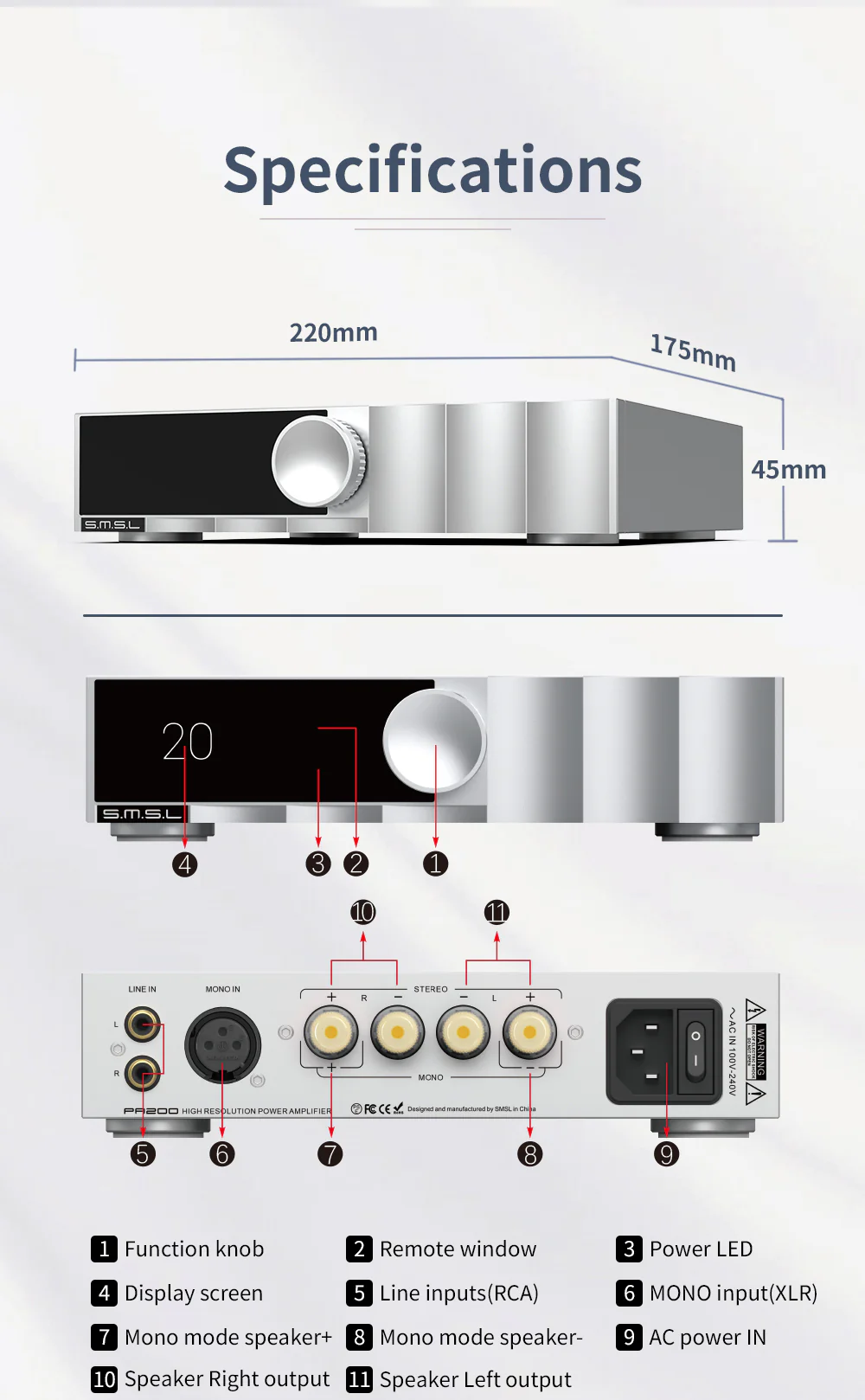 SMSL PA200 Gallium Nitride Power Amplifier - Image 11
