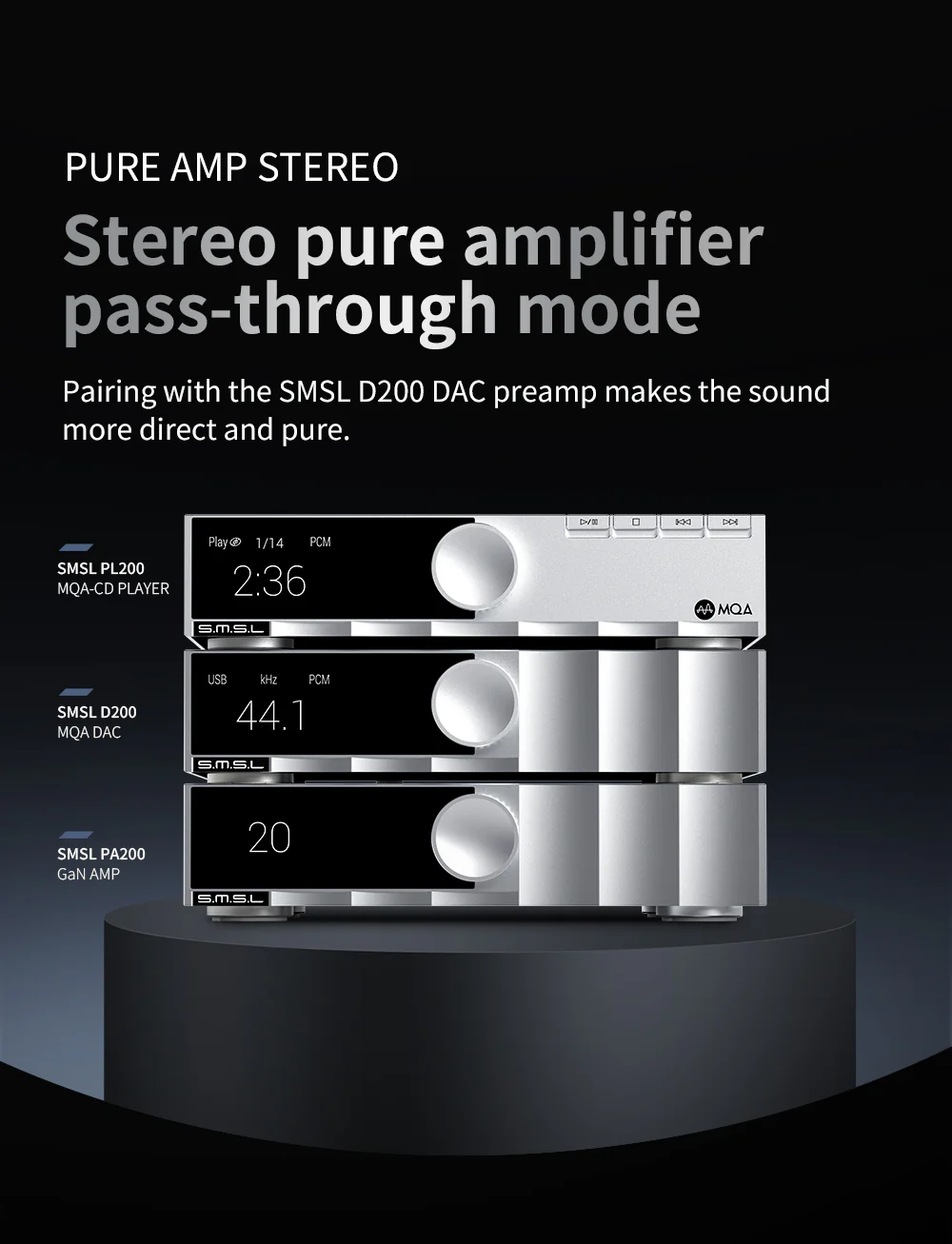 SMSL PA200 Gallium Nitride Power Amplifier - Image 5