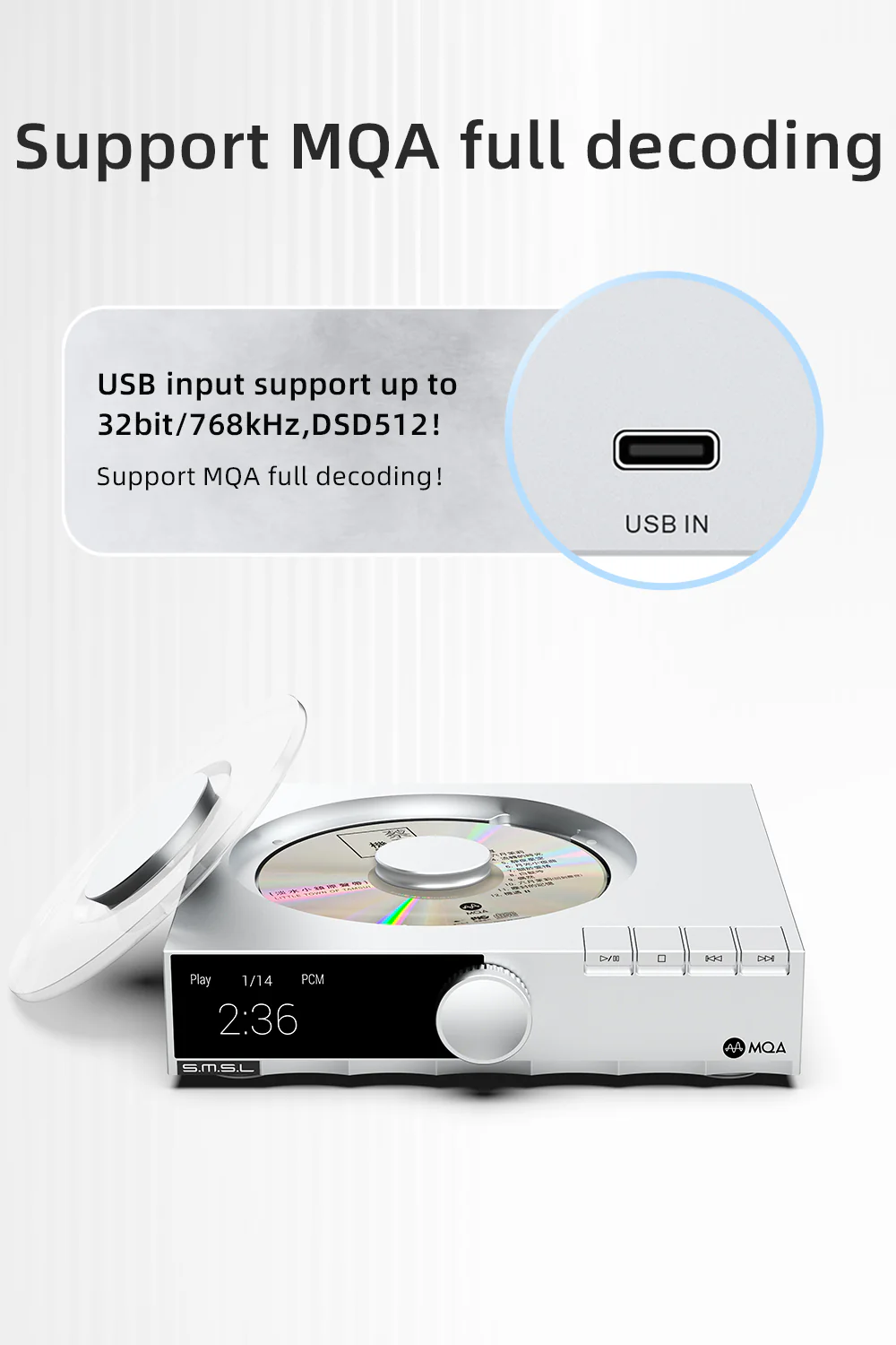 SMSL PL200 T MQA-CD Transport CD Player - Image 7