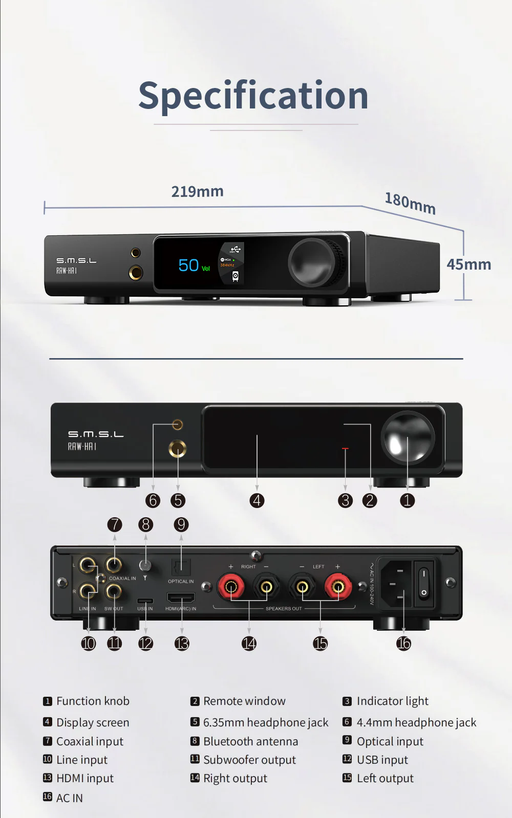 SMSL RAW-HA 1 Headphone Amplifier - Image 17