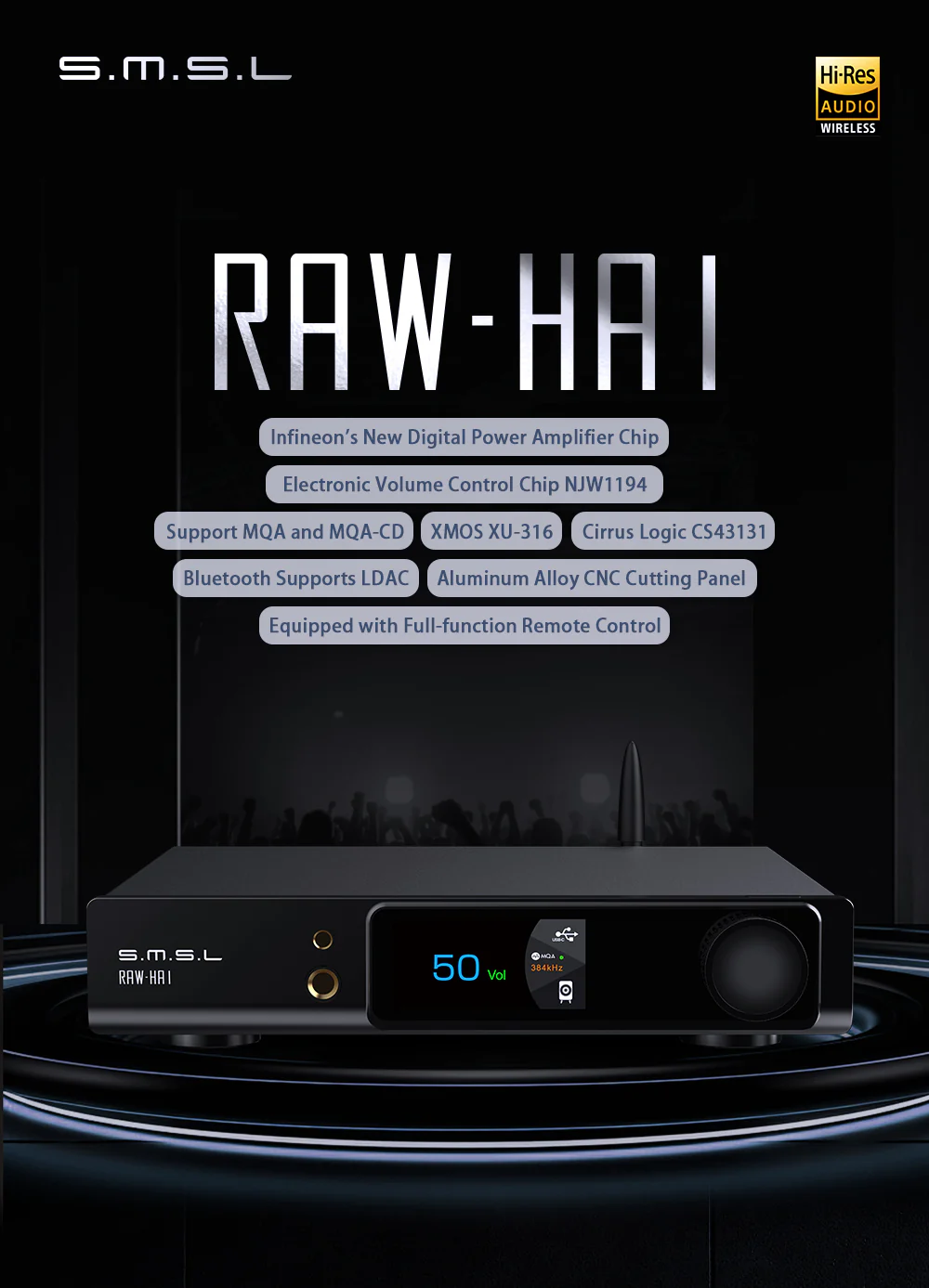 SMSL RAW-HA 1 Headphone Amplifier - Image 3