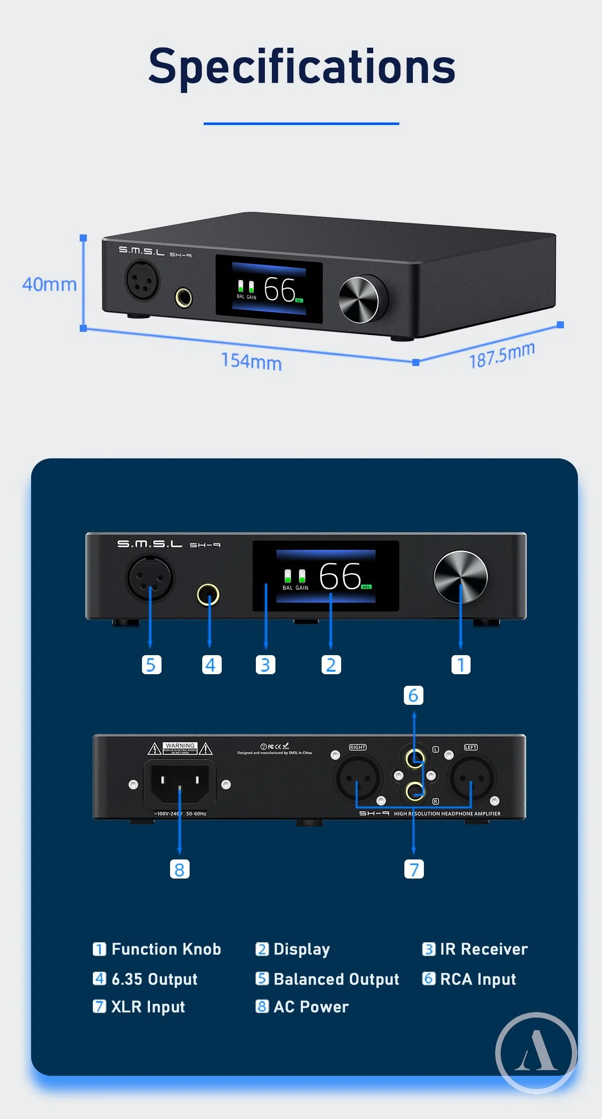 SMSL SH-9 THX AAA-888 Balanced Headphone Amp (Apos Certified) - Image 8