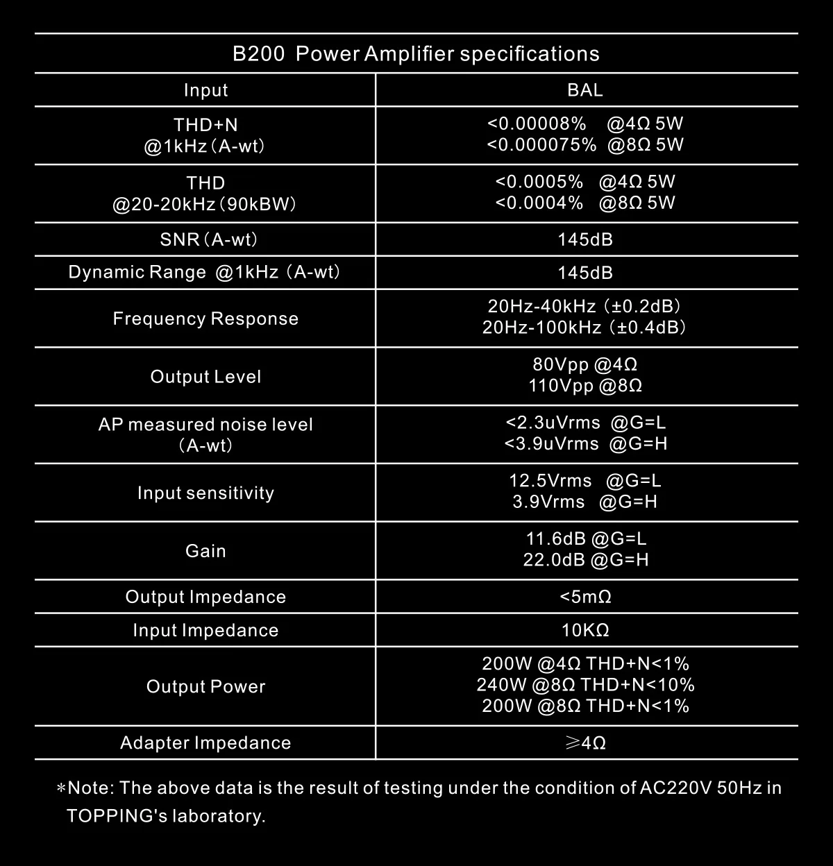 TOPPING B200 Ultra-high Performance Mono Power Amplifier - Image 14