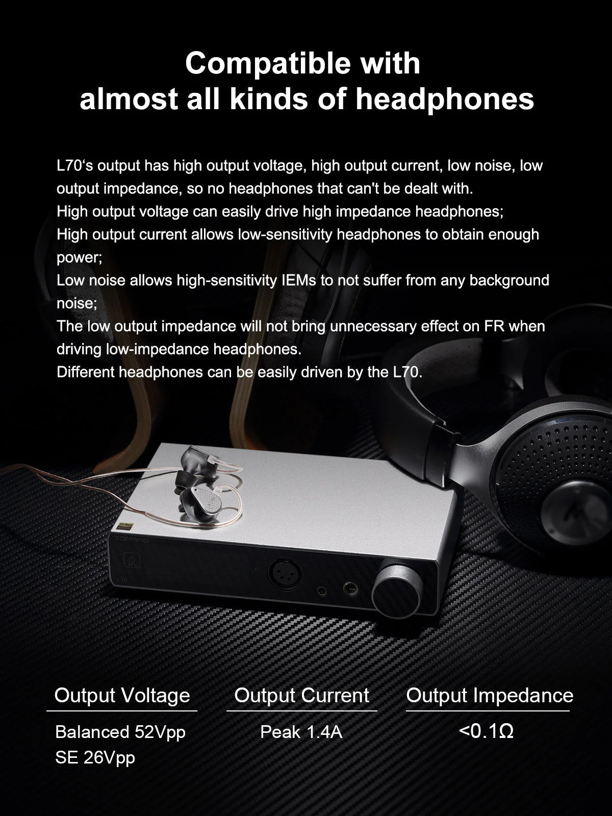 TOPPING L70 Fully Balanced NFCA Headphone Amplifier (Apos Certified) - Image 8