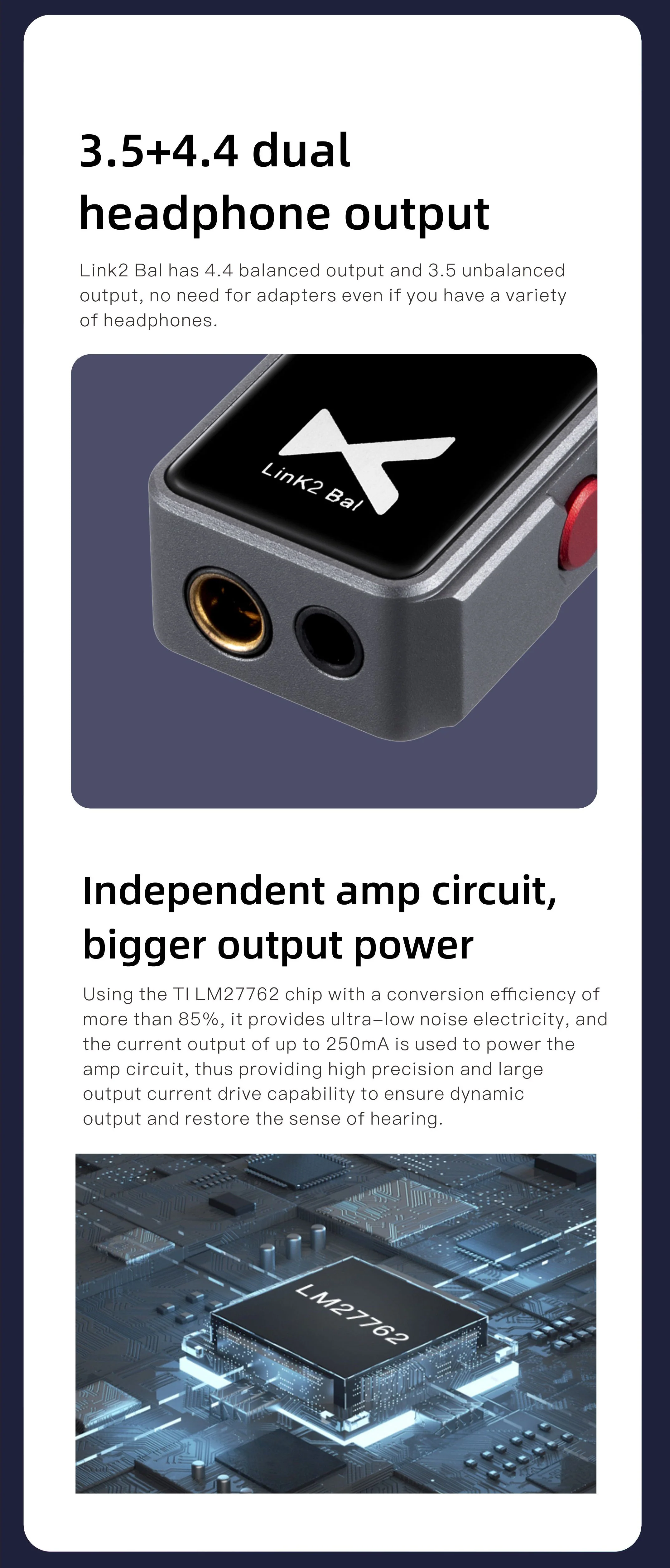 xDuoo Link2 Bal (Link 2 Bal) DAC Headphone Amp (Apos Certified) - Image 6