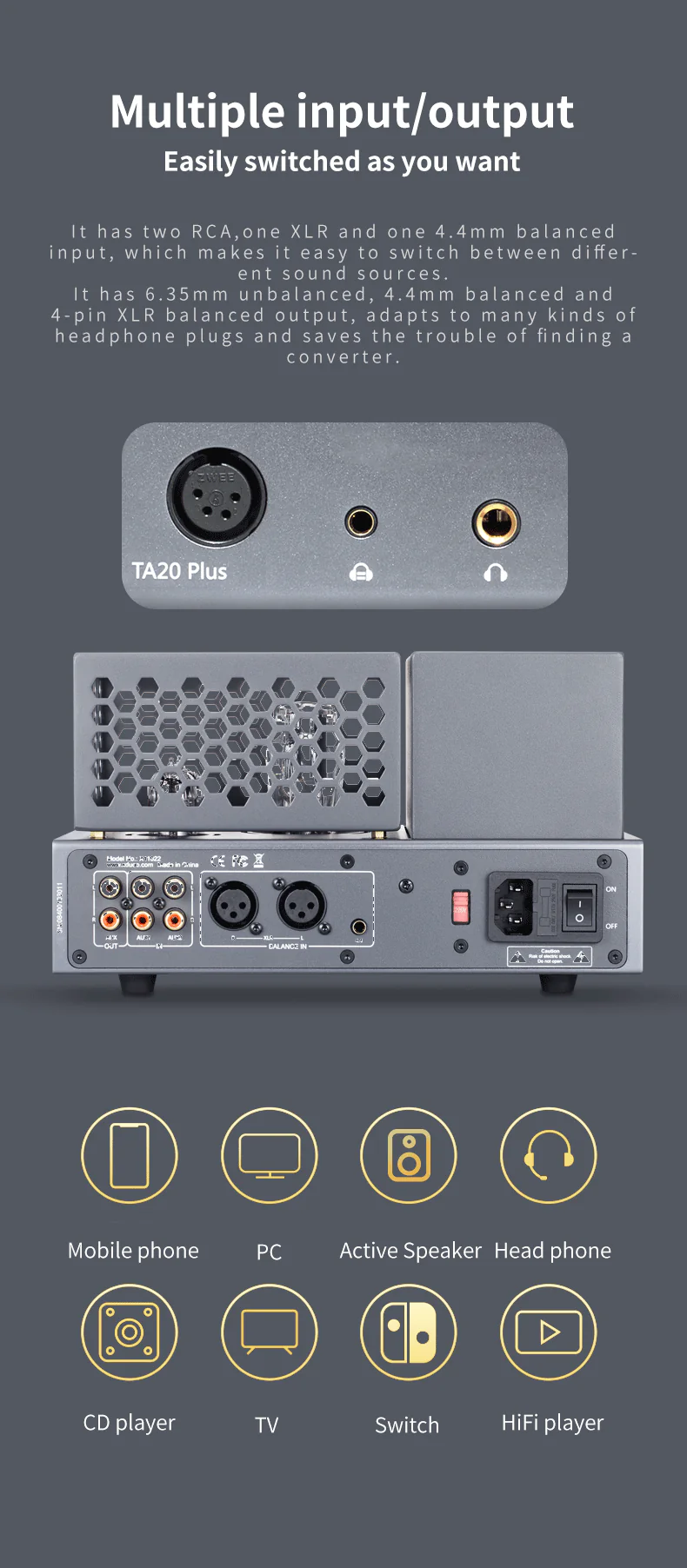 xDuoo TA-20 Plus Balanced Tube Headphone Amplifier (Apos Certified) - Image 8