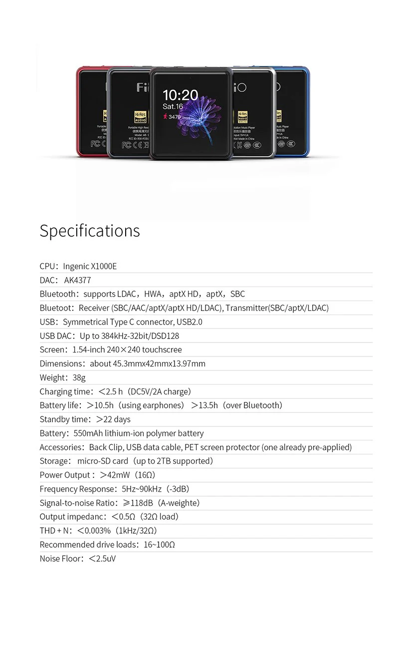 FiiO M5 Ultra-Portable High-Resolution Audio Player - Image 25