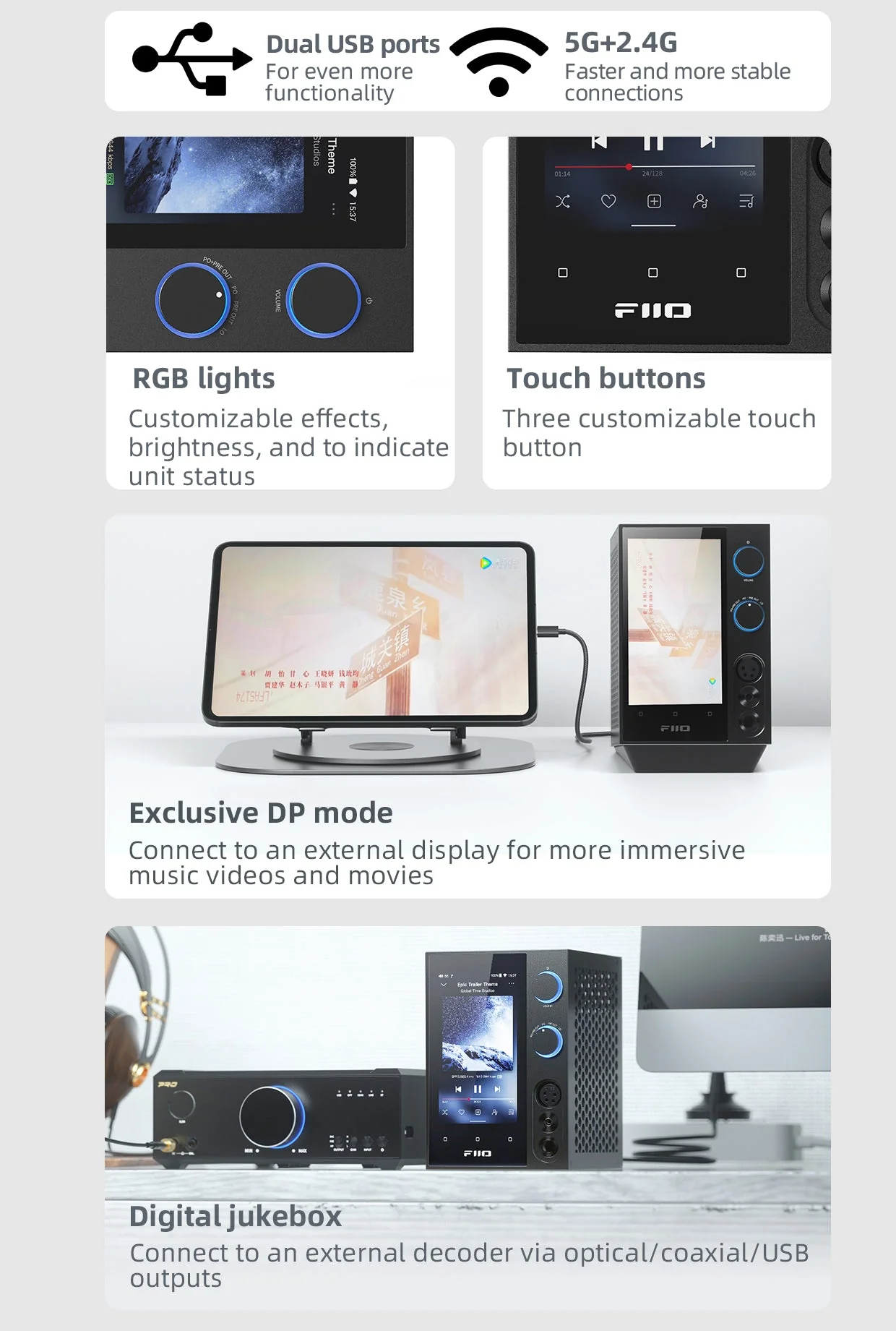 FiiO R7 Desktop HIFI Center/Transmitter/Streamer/Decoder/Amp/Pre-amp All-in-One Unit - Image 29