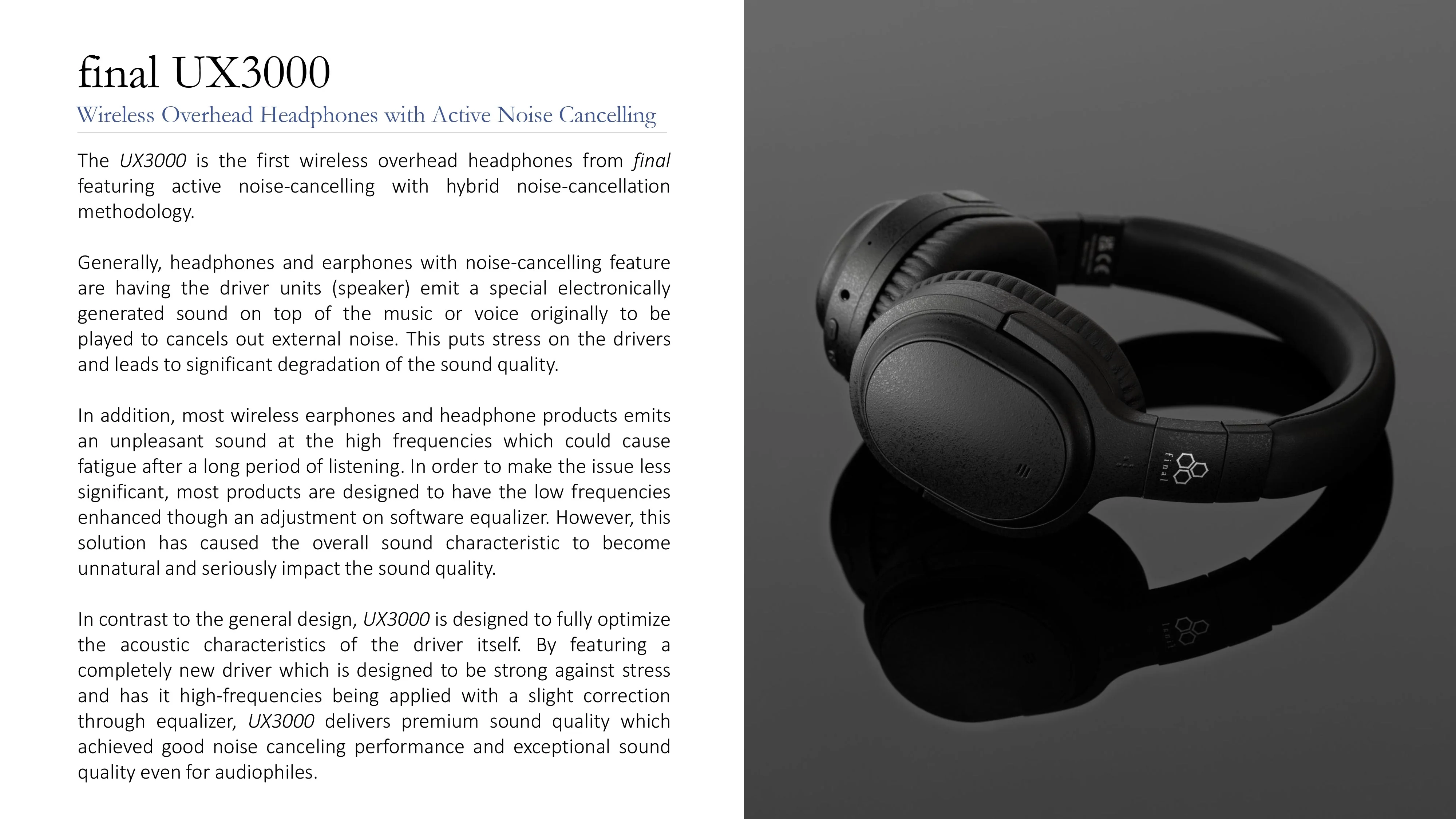 final UX3000 ANC Bluetooth Headphone - Image 3