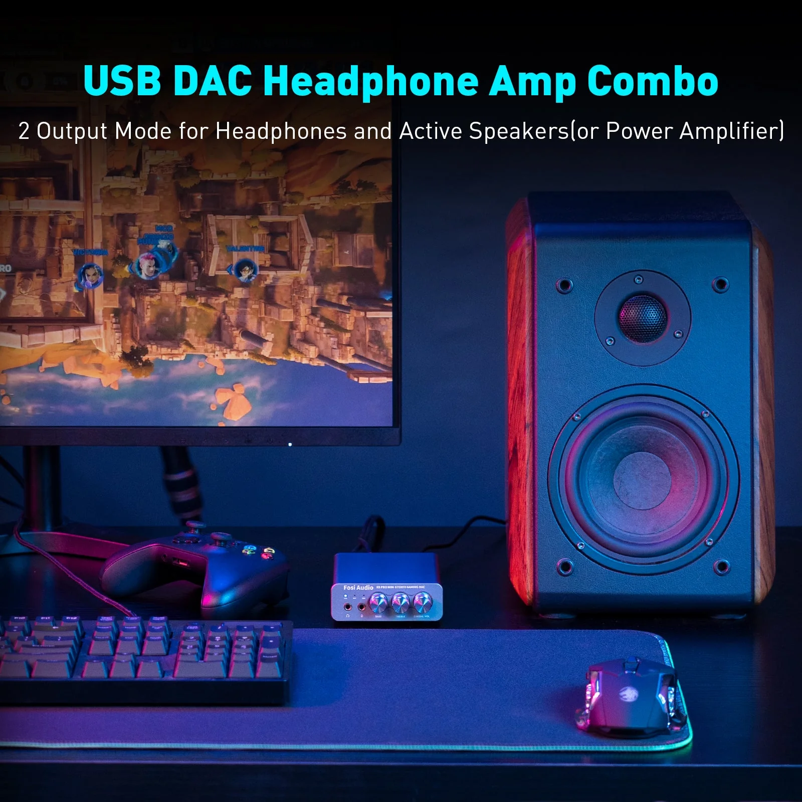 Fosi Audio K5 Pro Gaming DAC/ Headphone Amplifier - Image 8