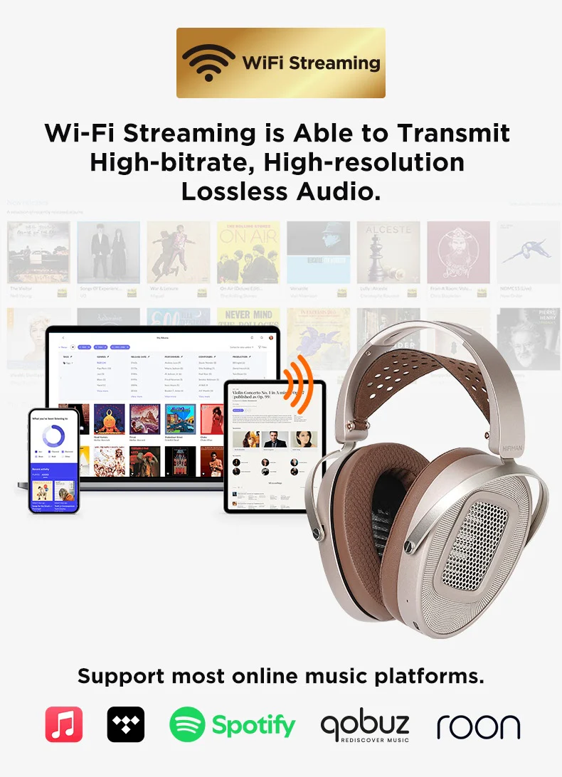HIFIMAN HE1000 WiFi Streaming Media Planar Magnetic Headphones - Image 5