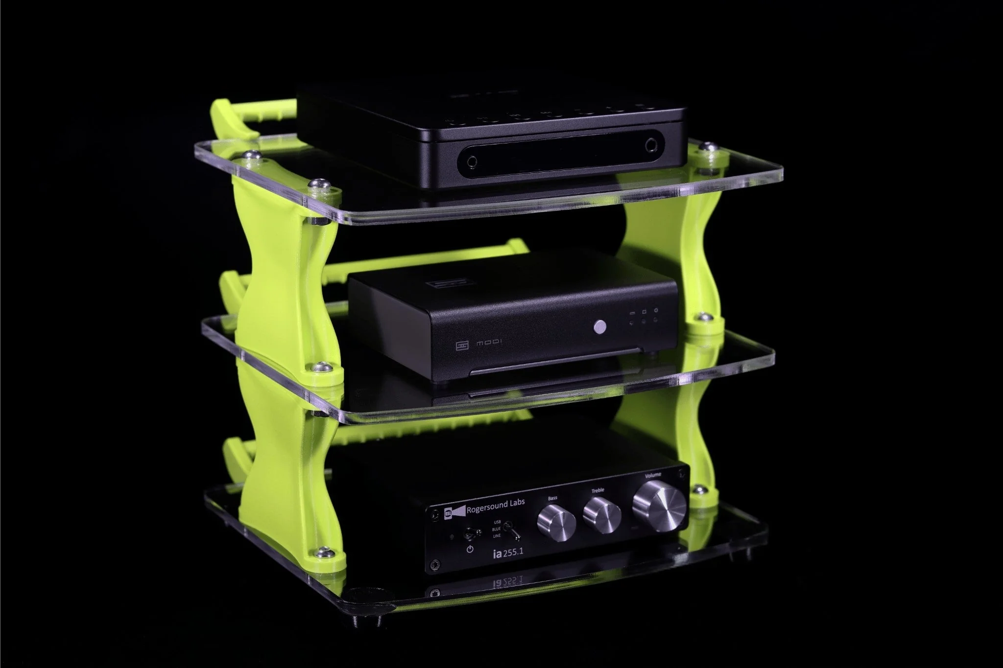 Sound Solver Medium Desktop Audio Rack | Internal Brackets | Acrylic Shelves - Image 12