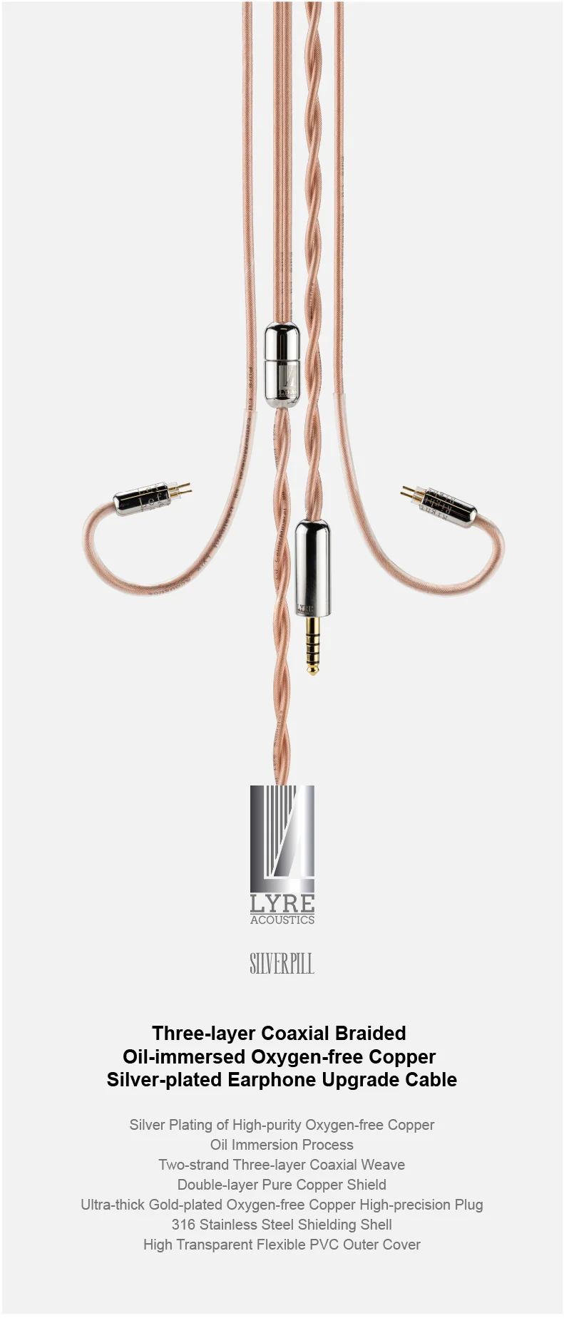 Moondrop x LYRE Acoustics Silver Pill Earphone Upgrade Cable - Image 14
