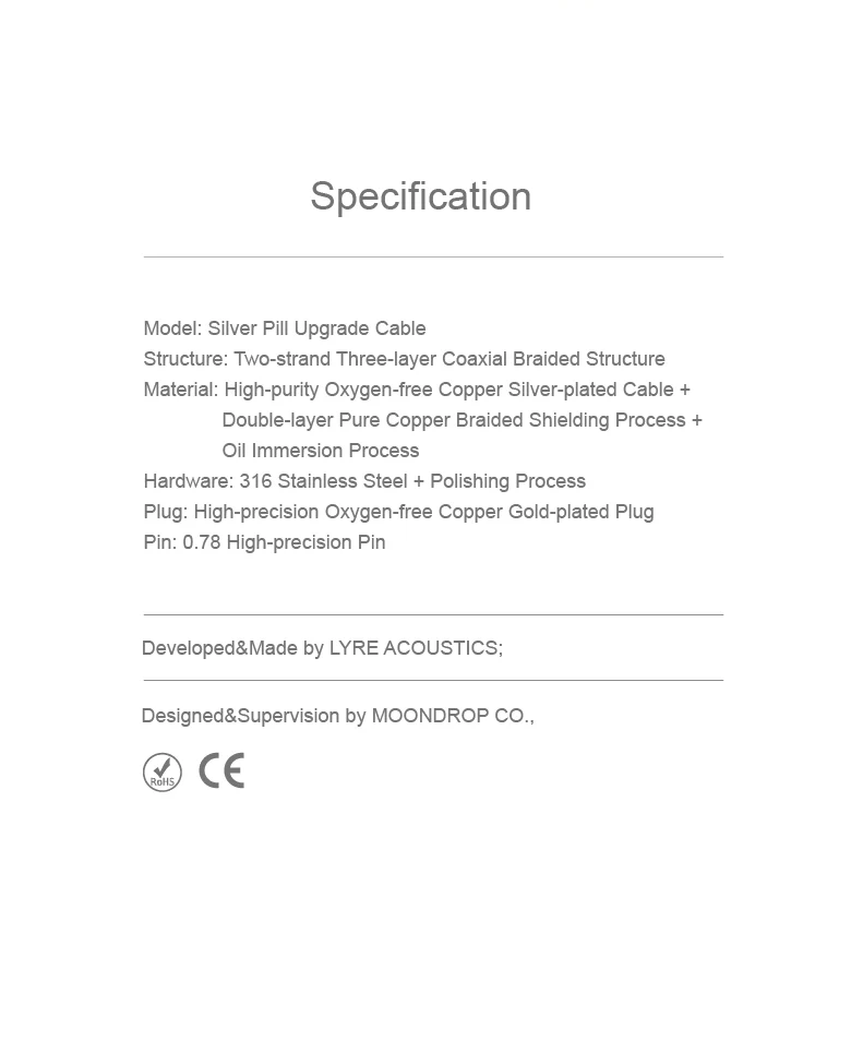 Moondrop x LYRE Acoustics Silver Pill Earphone Upgrade Cable - Image 20