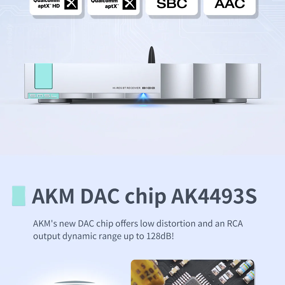 SMSL B100 Hi-Res Bluetooth Receiver - Image 6