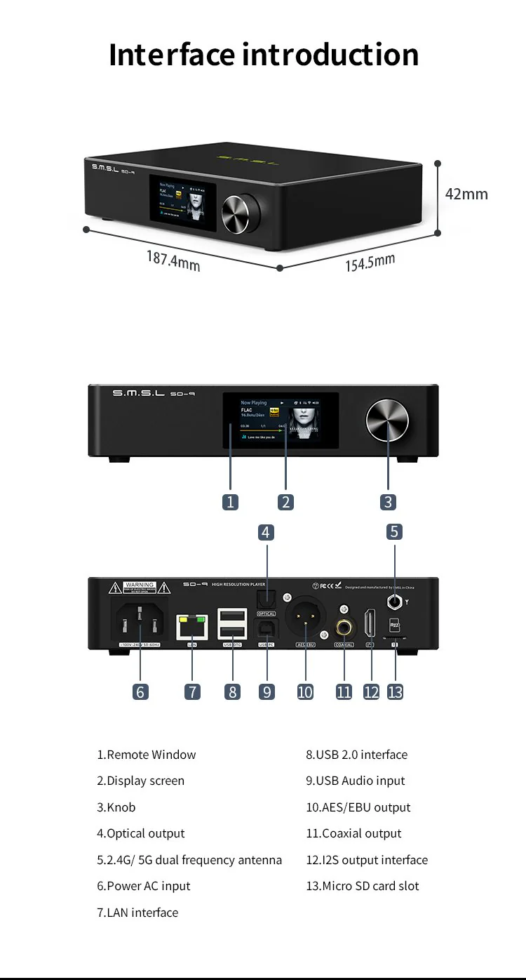 SMSL SD-9 HiFi Network Music Player - Image 14