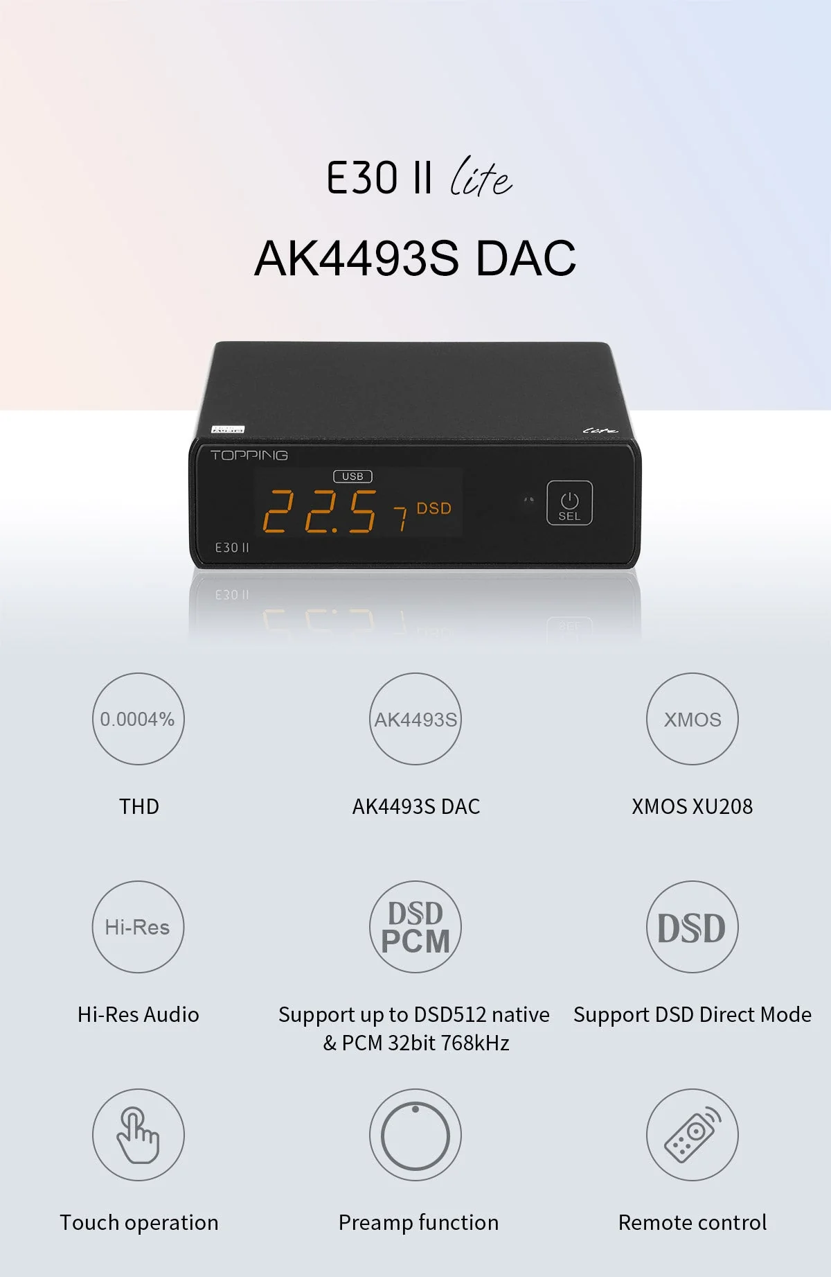 TOPPING E30 II Lite AK4493S DAC (Digital-to-Analog-Converter) - Image 2