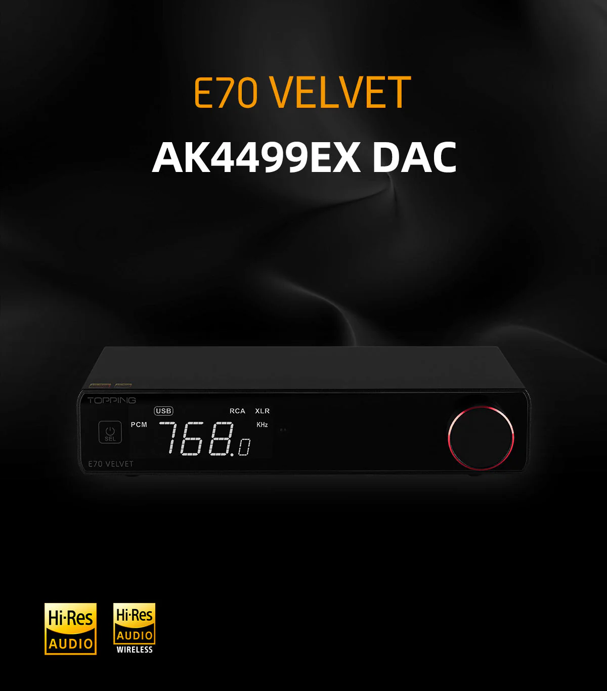TOPPING E70 VELVET AK4499EX Desktop DAC (Digital-to-Analog-Convertor) - Image 3