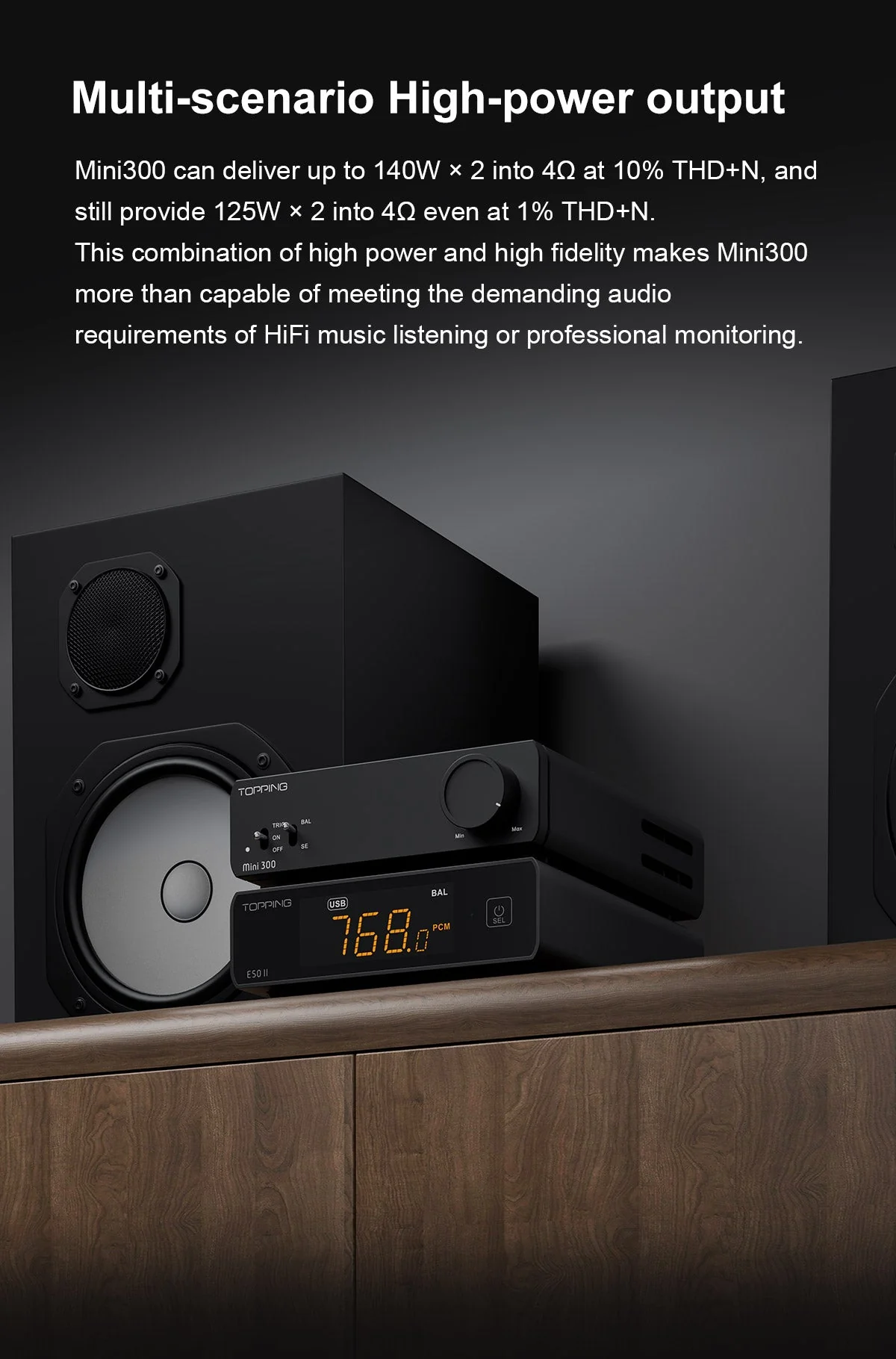 TOPPING Mini 300 Compact Power Desk Amplifier - Image 8