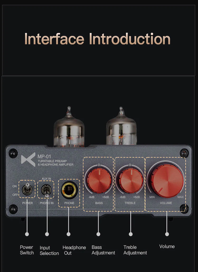 xDuoo MP-01 Tube Phono Preamp & Headphone Amplifier - Image 14