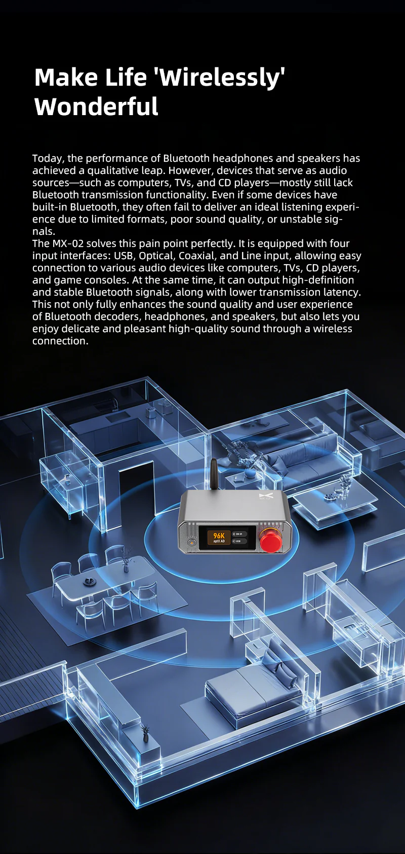 xDuoo MX-02 HD Bluetooth Audio Transmitter - Image 8