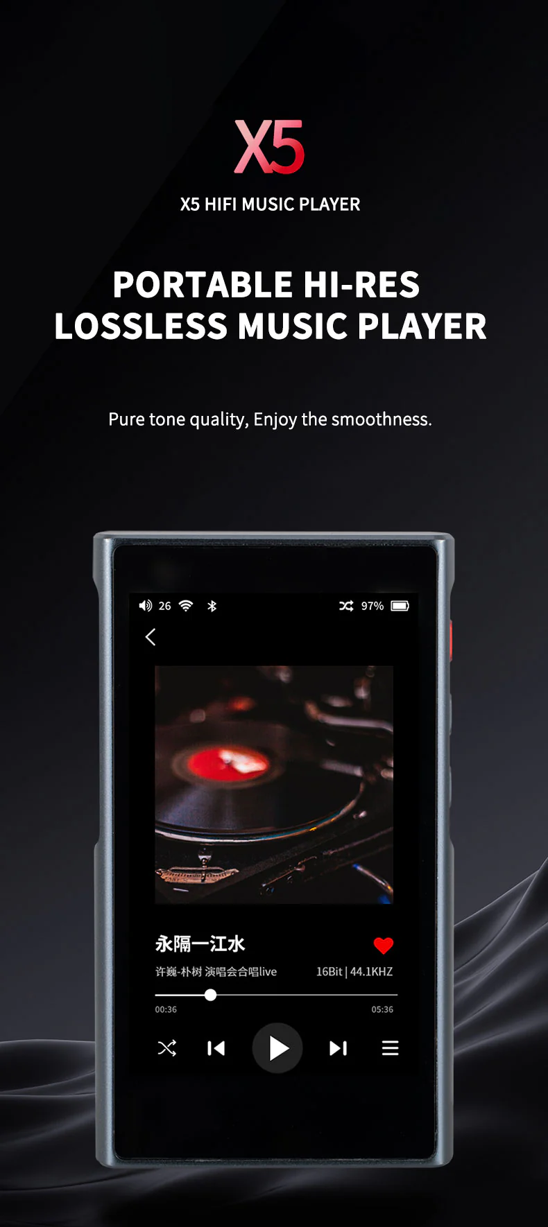 xDuoo X5 Portable Hi-Res Lossless Music Player - Image 3