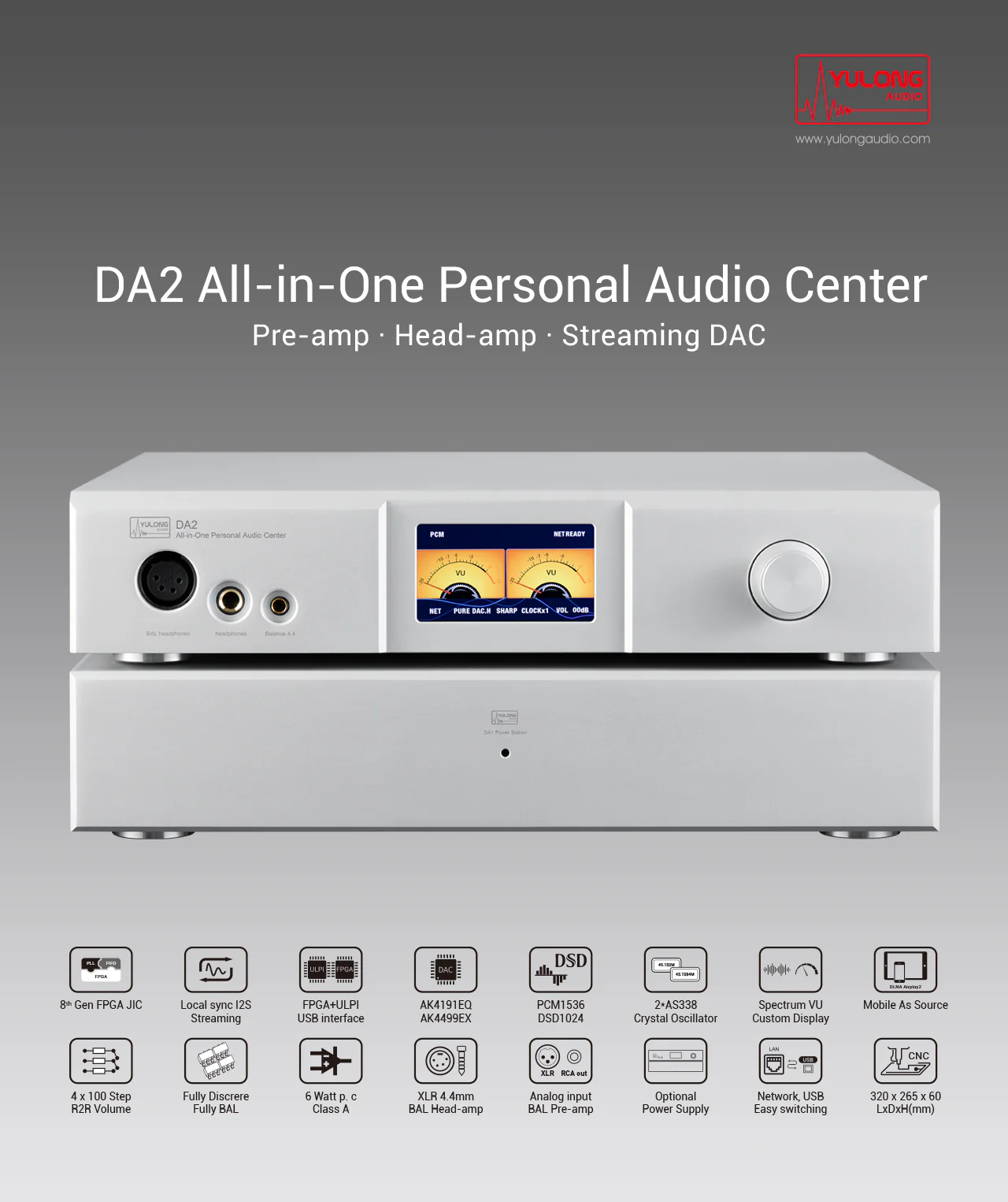 YULONG DA2 All-in-one Personal Audio Center Pre-amp / Head amp/ DAC - Image 10
